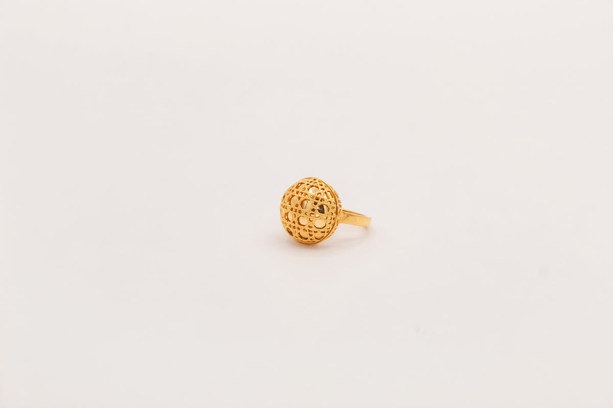 21K Gold Round Ring, view 2