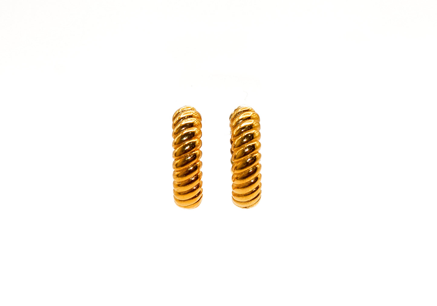 21K Gold Rope Hoop Earrings