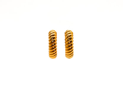 21K Gold Rope Hoop Earrings