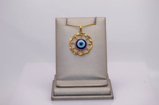 21k Gold Evil Eye Pendant