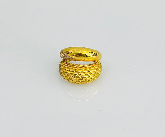 21k Gold Stalked Dome Ring