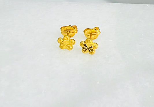 21k Gold Mini Flower Earrings