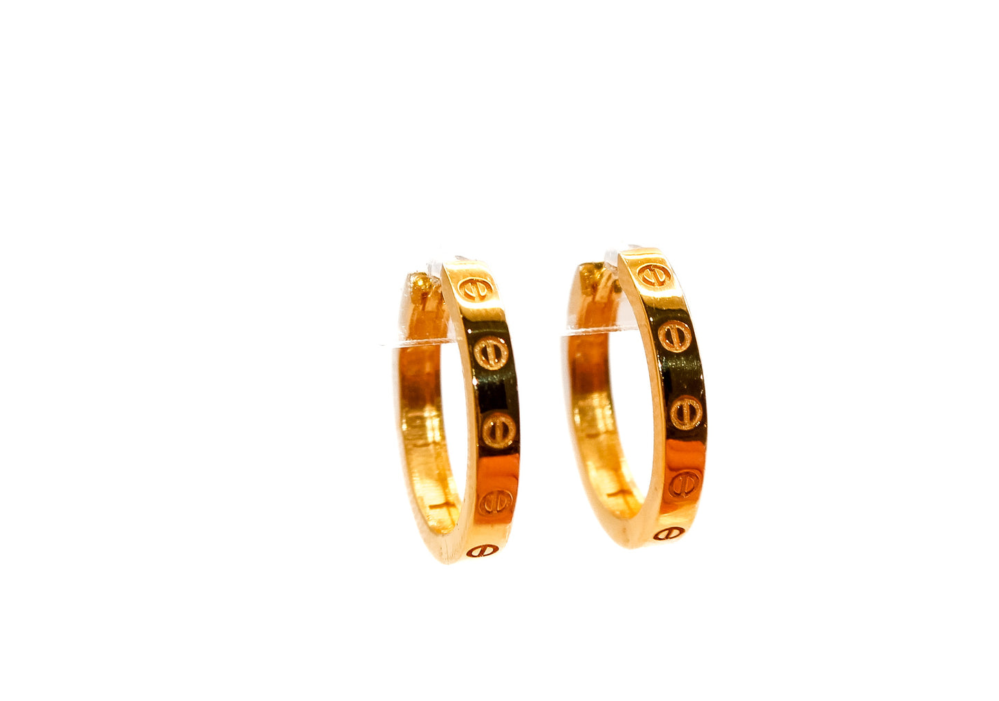 21k gold hoop earrings