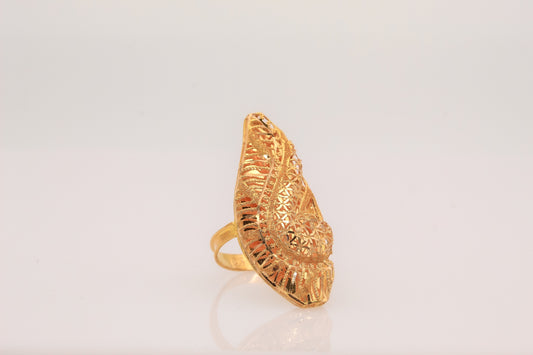 21K Gold Almond Khaliji Ring