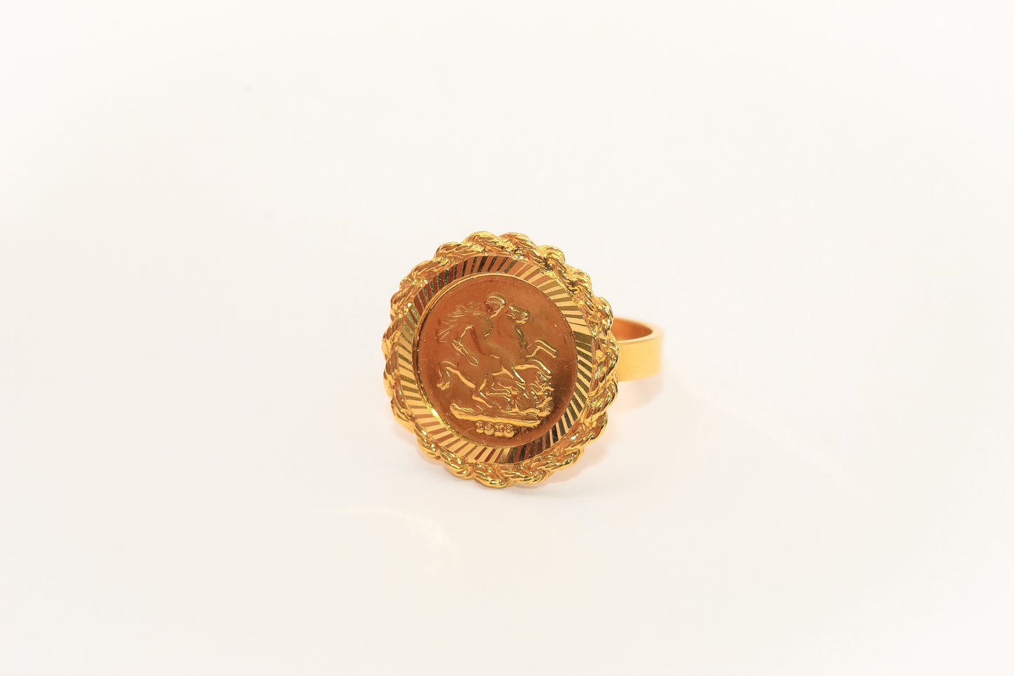 21K Gold Coin Ring