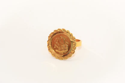 21K Gold Coin Ring