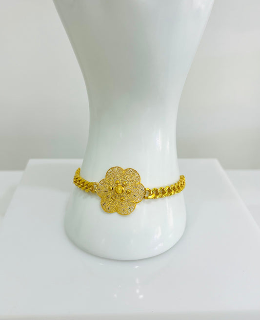 21k Gold Flower Bracelet