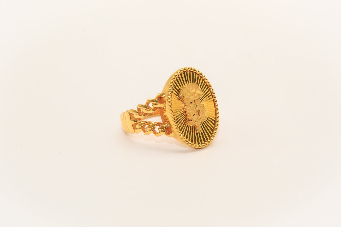 21K Gold Oval Rose Ring