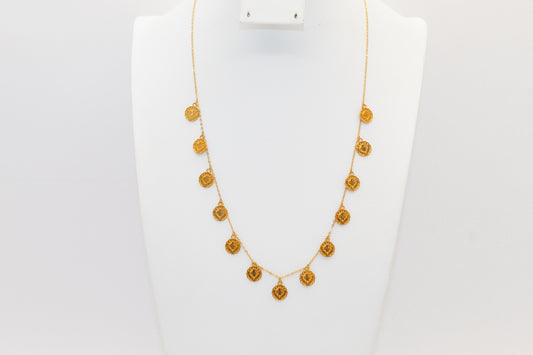 21K Gold Coin Charm Necklace
