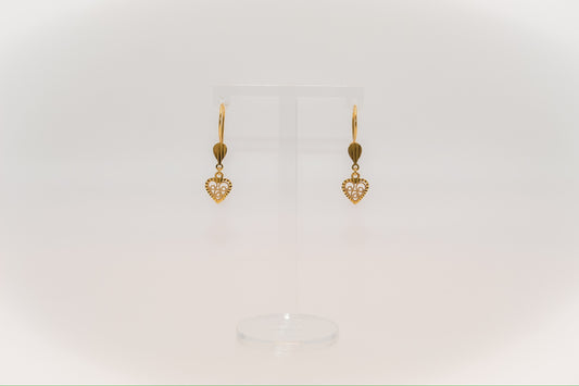 21k Gold Heart Earrings