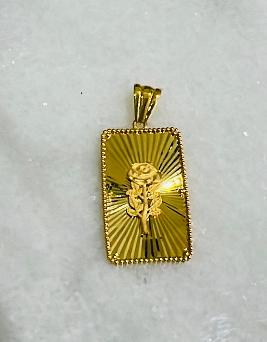 21k Gold Rose Pendant