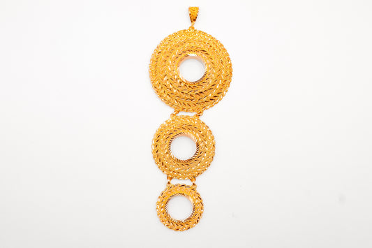 21K Gold Triple Lira Frame Pendant