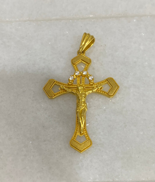 21k Gold Crucifix Cross Pendant