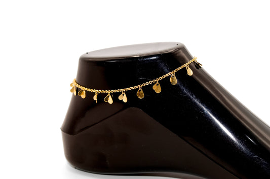 18K Gold Charm Anklet Bracelet