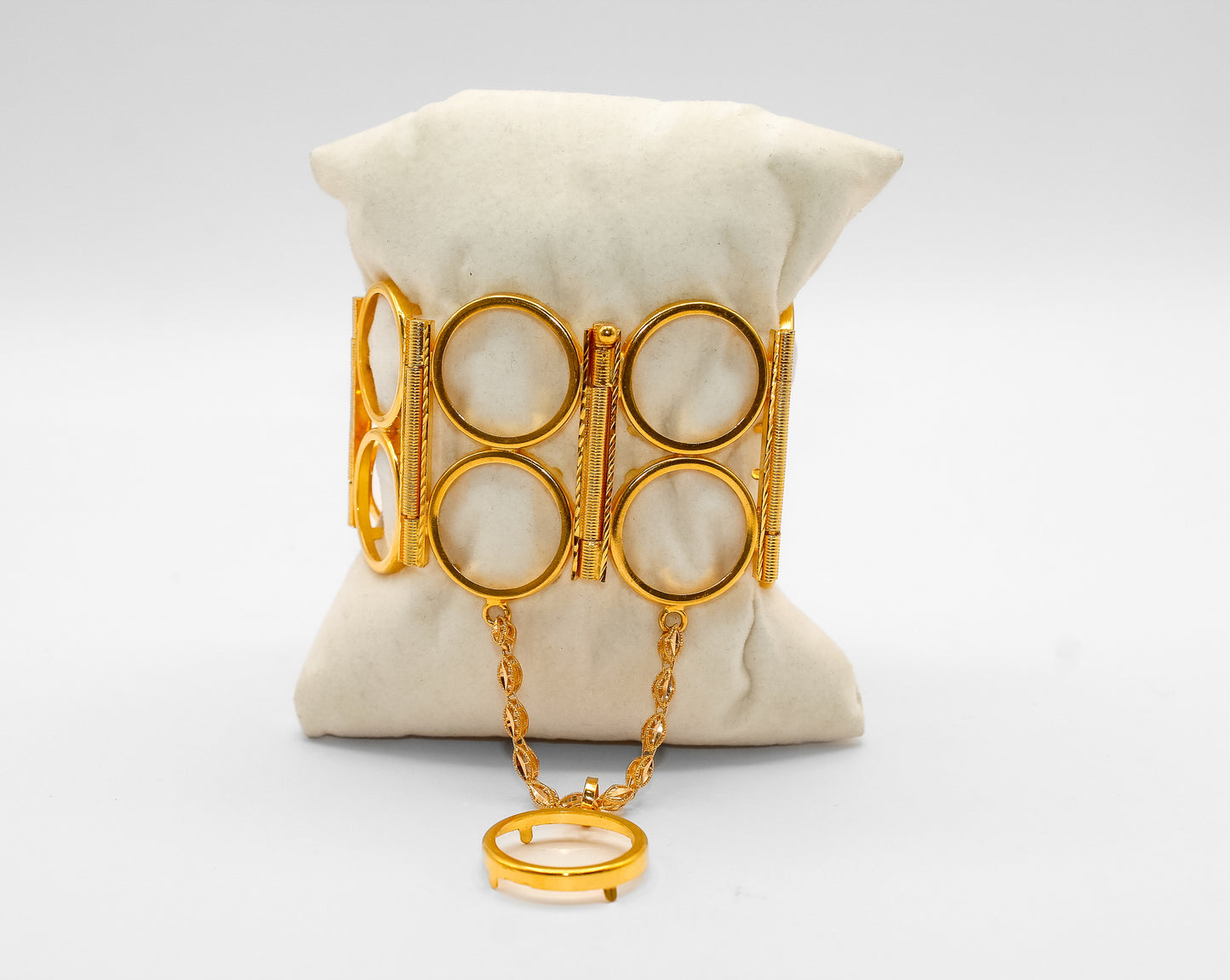 21K Gold Double Row Coin Bracelet