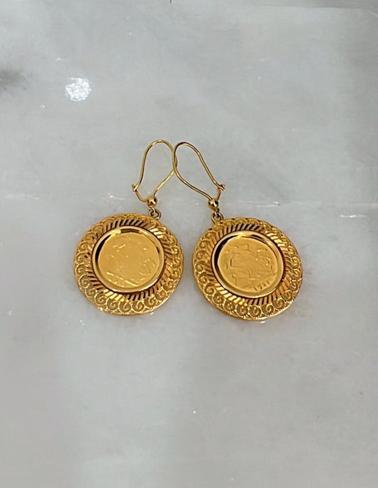 21k Gold Coin Earrings