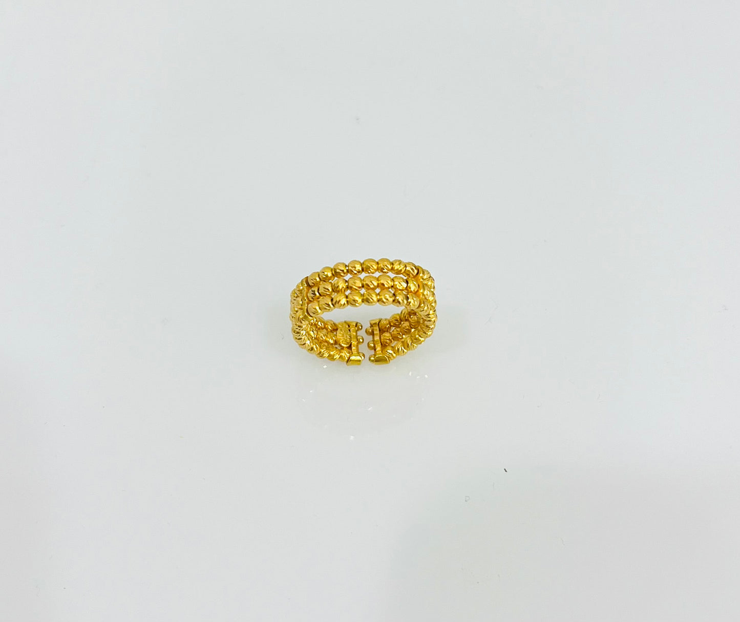 21k Gold Himo 3 Row Bead Ring