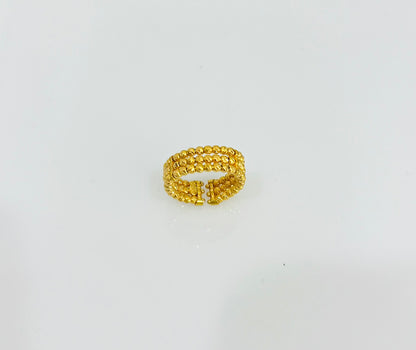 21k Gold Himo 3 Row Bead Ring