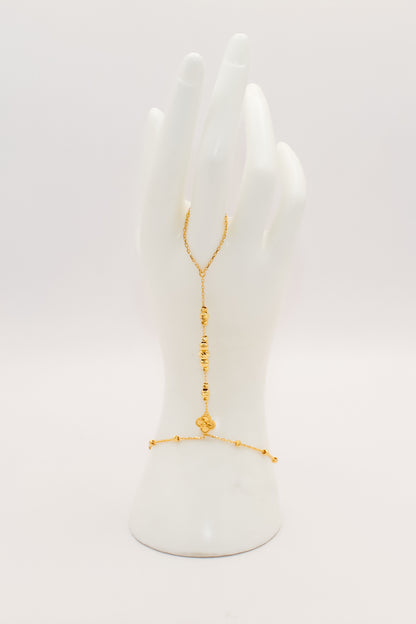 21k Gold Beaded hand bracelet