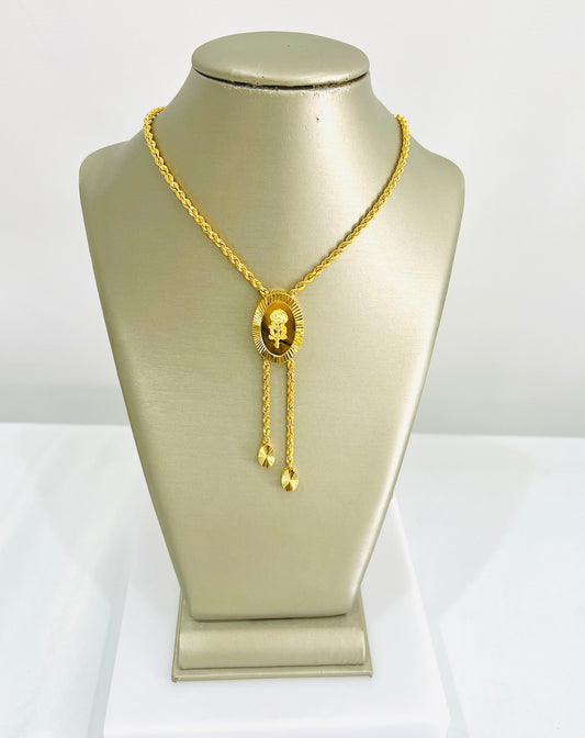 21k Gold Rose Necklace