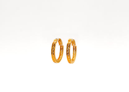 21K Gold Small Hoop Earrings