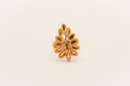 21K Gold Pear Leaf Ring