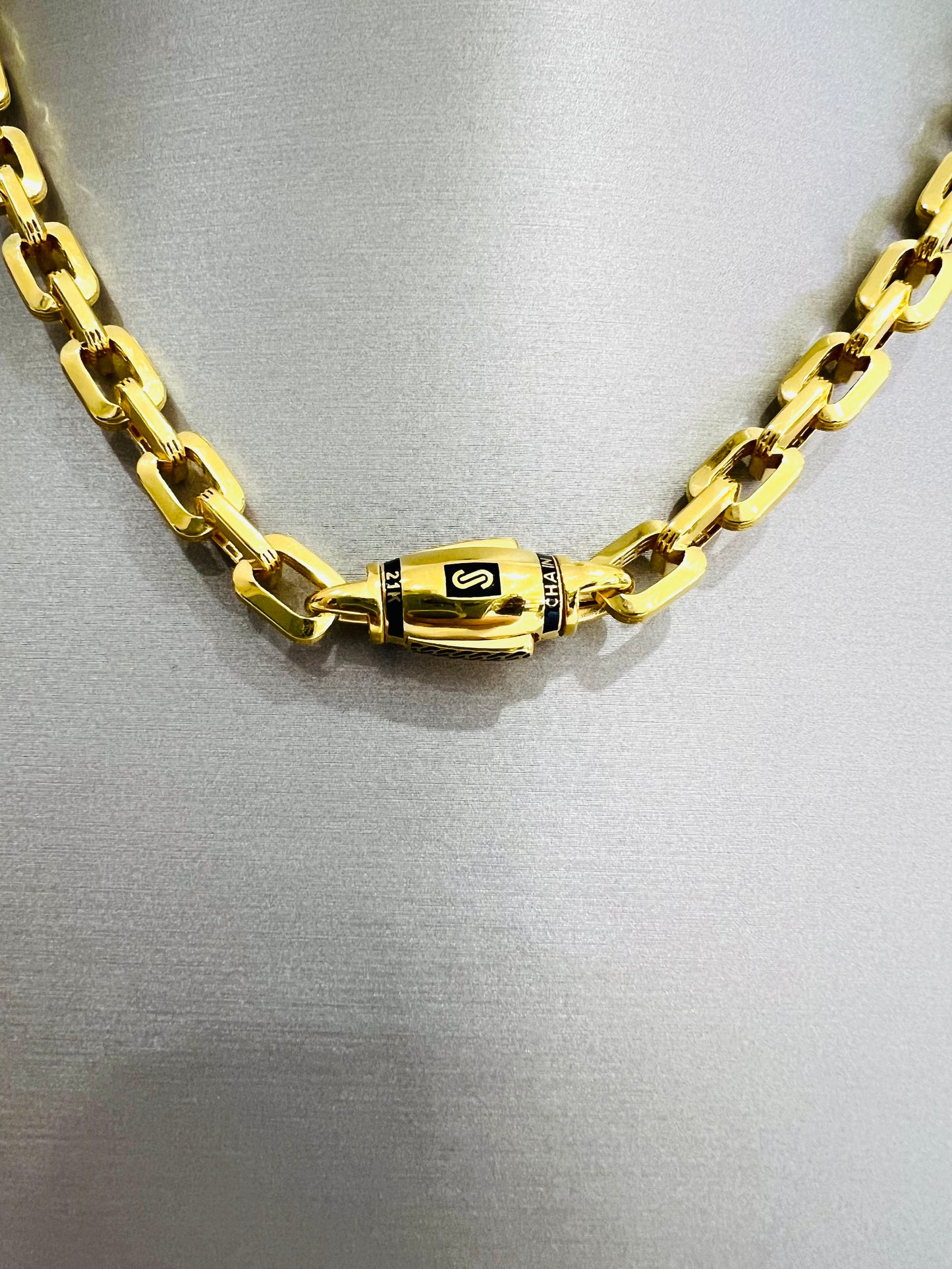 21k Gold Monaco Chain Set