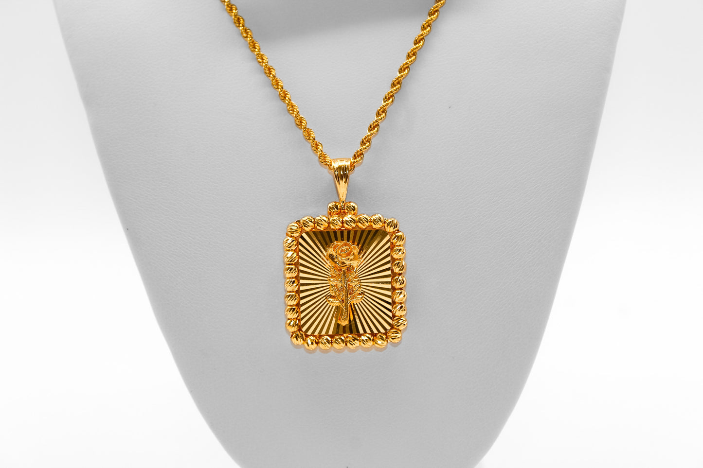 21K Gold Square Himo Pendant