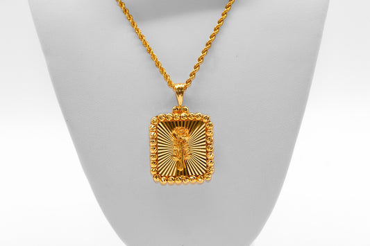 21K Gold Square Himo Pendant