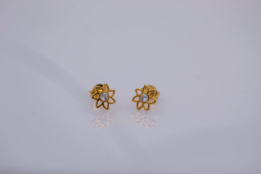 21k Gold Flower Earrings