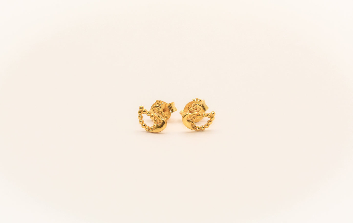 21K Gold Swan Kids Earrings