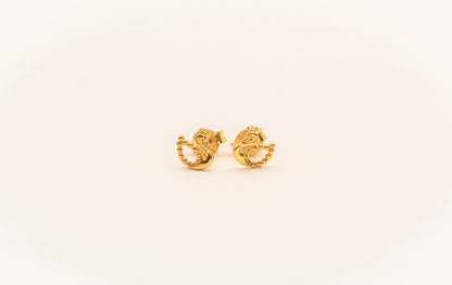 21K Gold Swan Kids Earrings