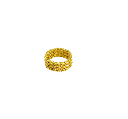 21k Gold Himo Triple Row Bead Ring