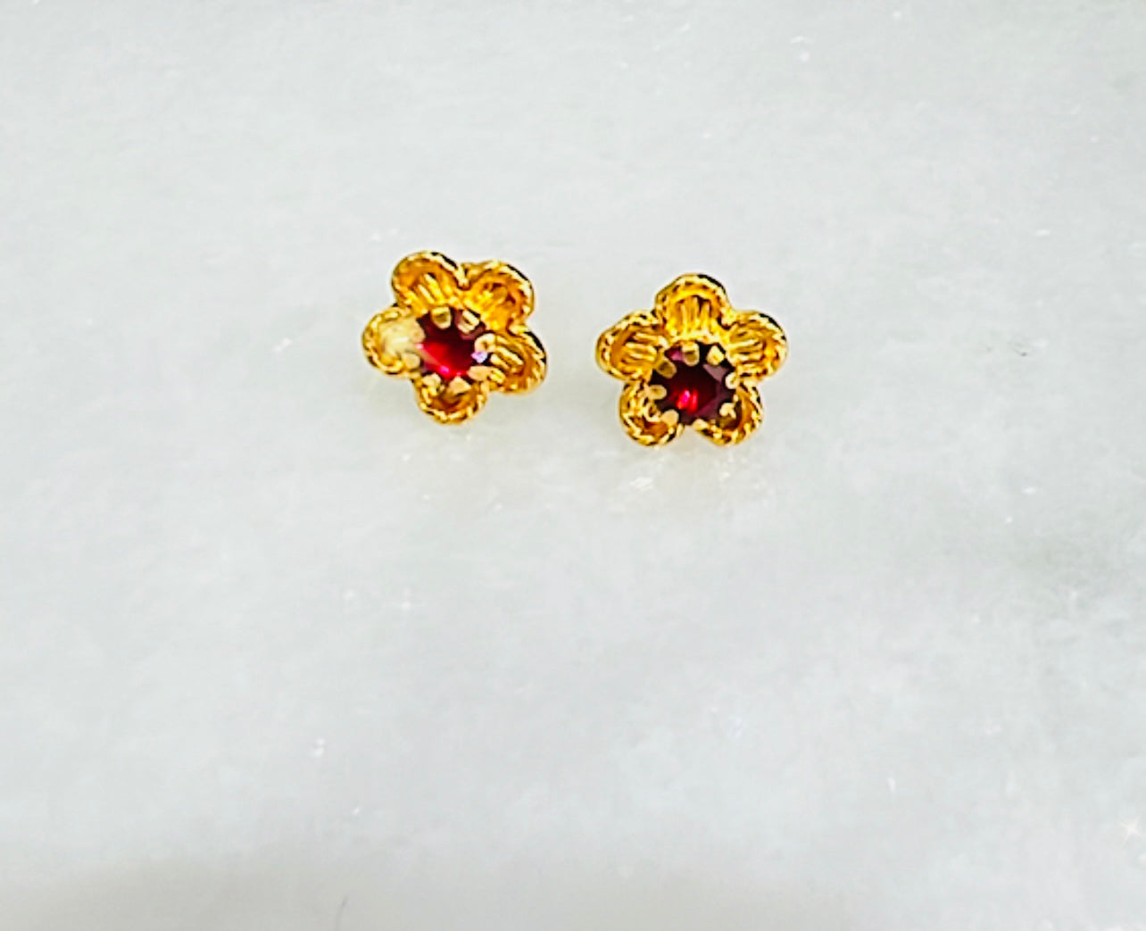 21k Gold Flower Earrings