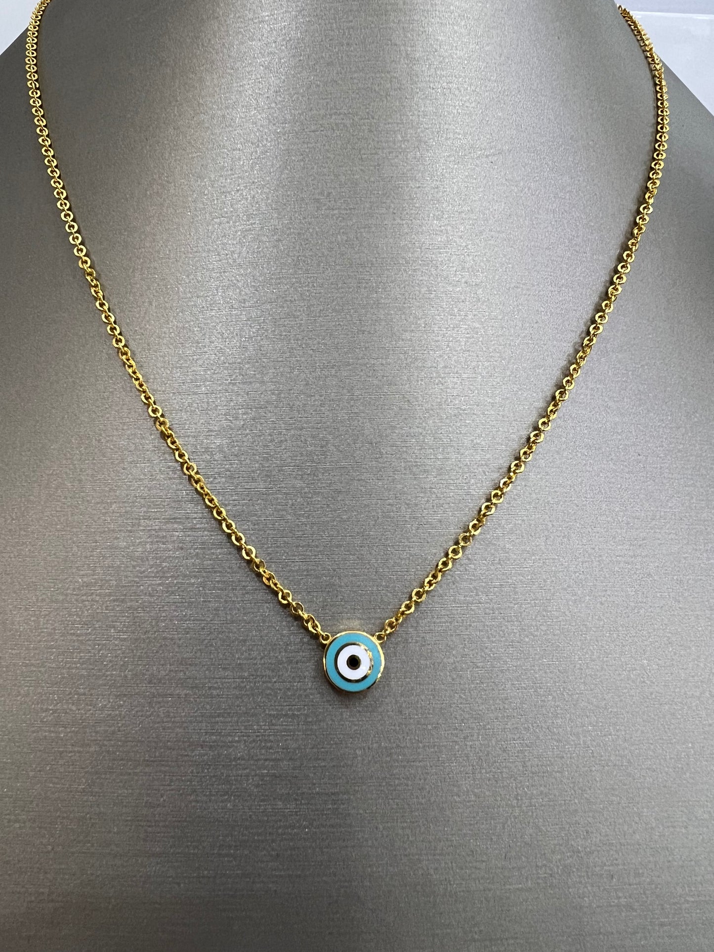 21k Gold Evil Eye Necklace