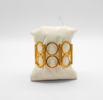 21K Gold Double Row Coin Bracelet