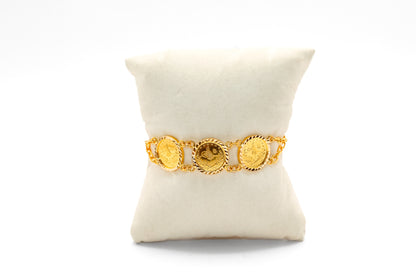 21K Gold Turkish Coin Bracelet