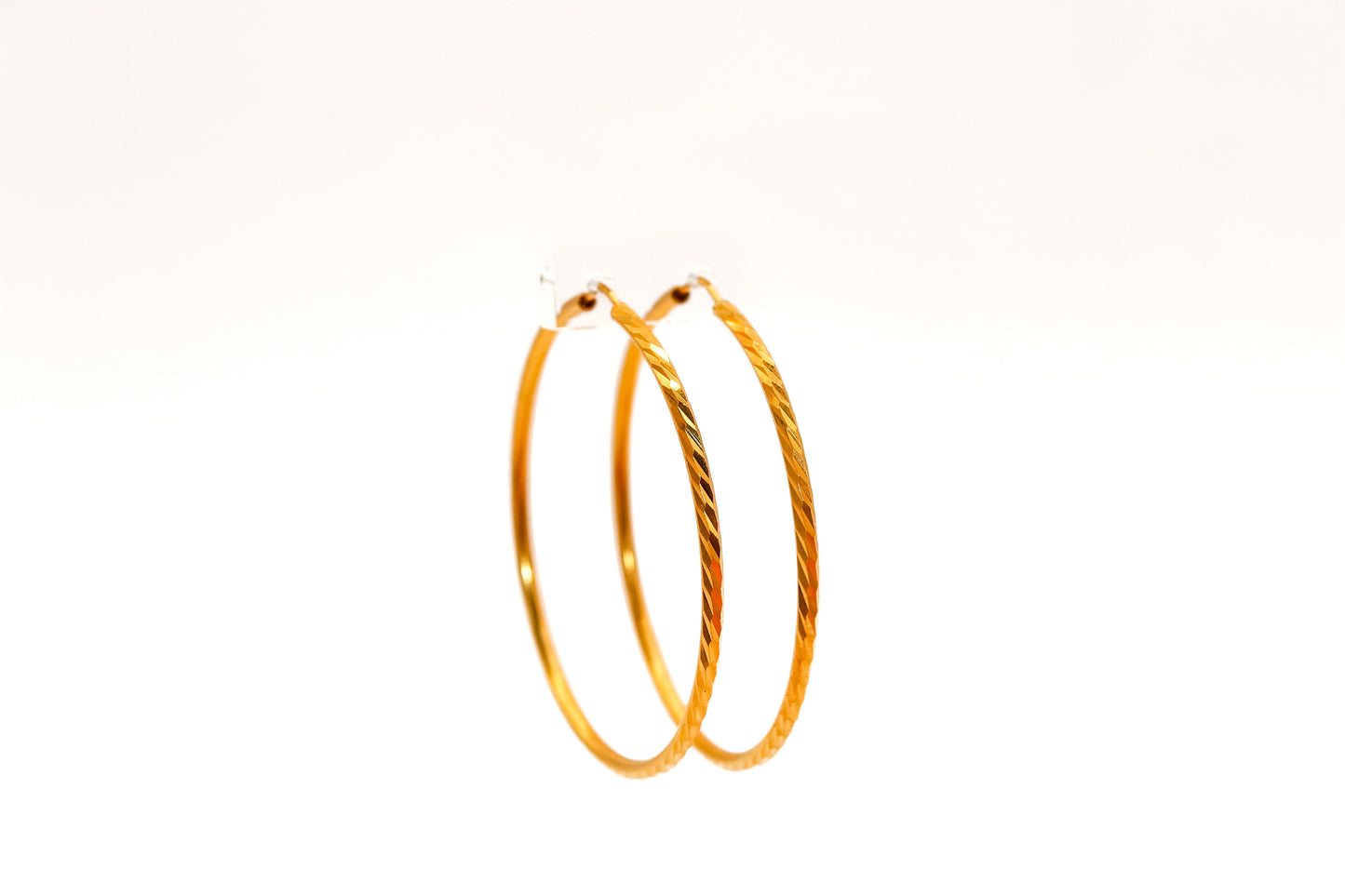 21K Gold Large Hoop Earrings