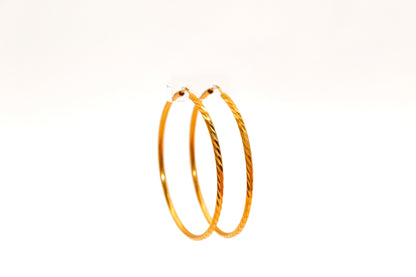 21K Gold Large Hoop Earrings
