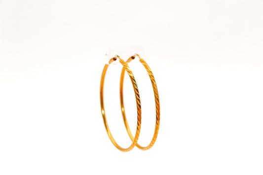 21K Gold Large Hoop Earrings