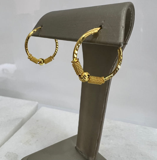 21k Gold Hoop Earrings