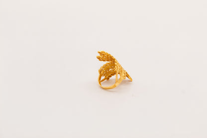 21K Gold Leaf Ring, view 2
