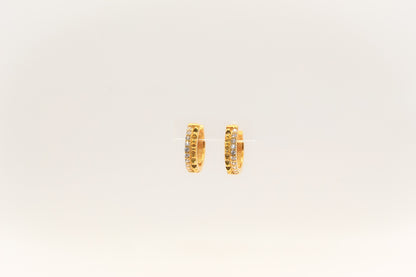 21K Gold Kids Mini Studded Huggies Earrings