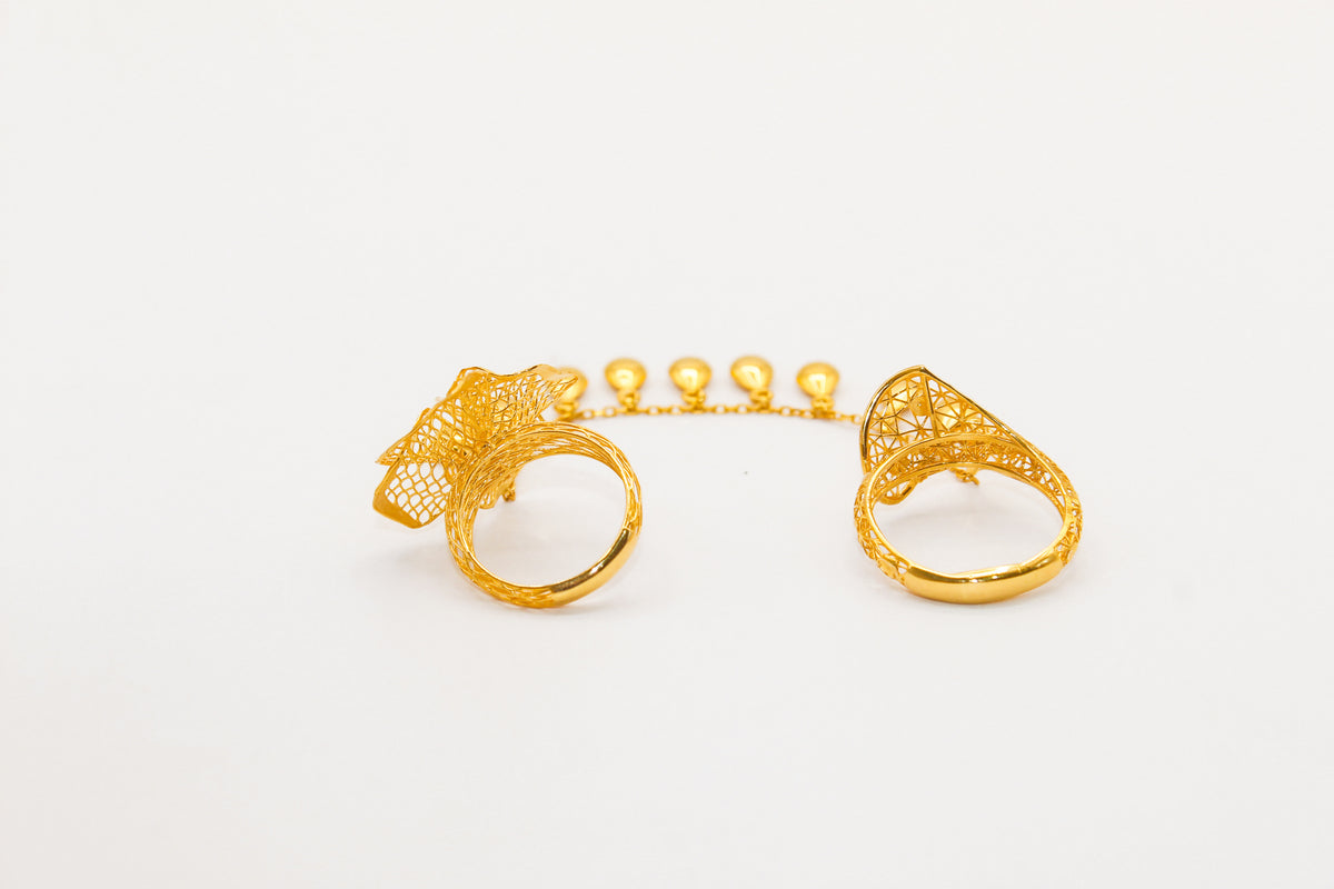 21K Gold Double Ring, view 2