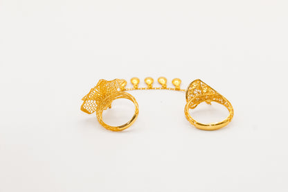 21K Gold Double Ring, view 2