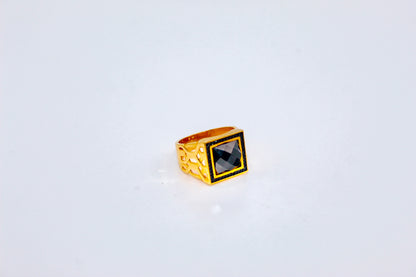 21k Gold Onyx Mens Ring