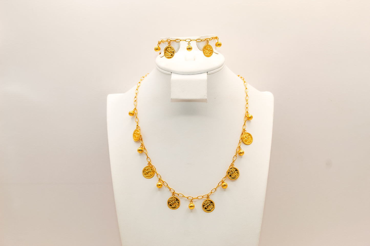21K Gold Coin Charm Set