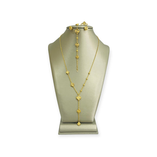 21k Gold Mini Clover Set