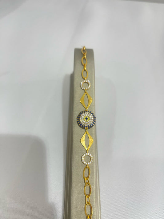 21k Gold Evil Eye Bracelet