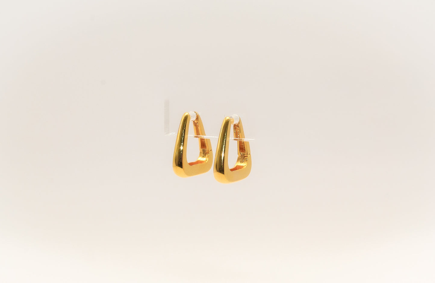 21K Gold Triangle Mini Hoop Earrings